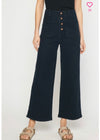 Wide leg Black Jeans with front pocket detail