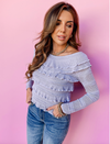 Lalavon Ruffle Royale Crochet Sweater