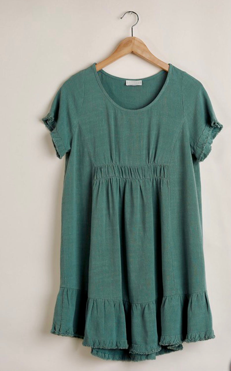 Short Sleeve Linen Dress